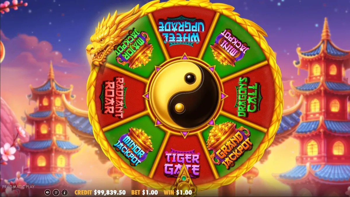 Interface vibrante e temática do slot Dragon Tiger Fortunes