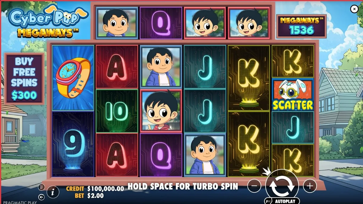Cyber Pup Megaways slot com tema futurista e anime